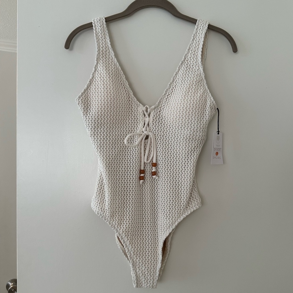 Shade & Shore crochet one piece swimsuit size S